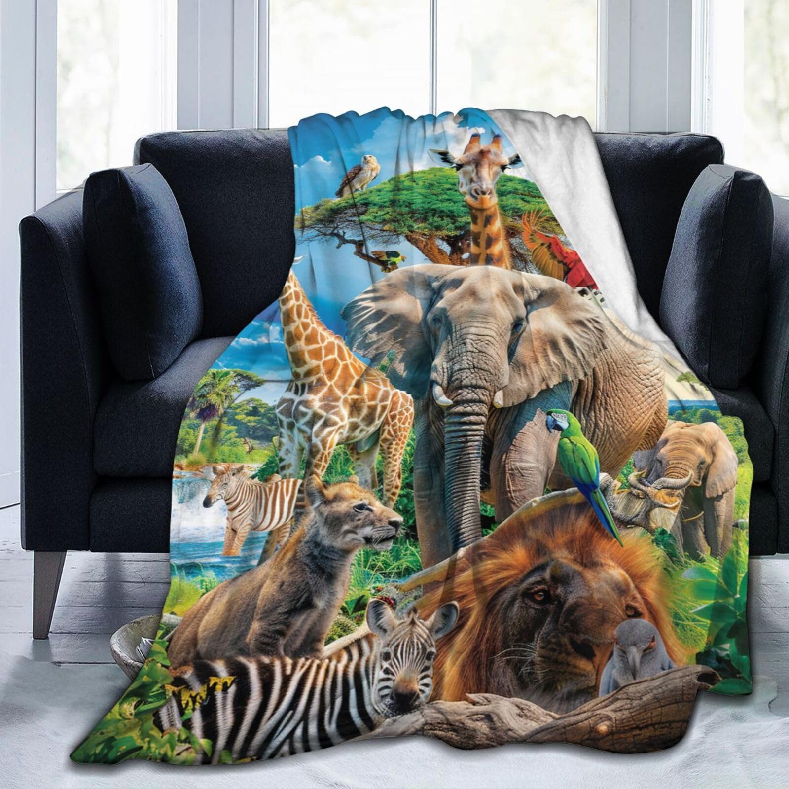 Amazon.com: citari Zoo Animals Blanket Funny African Elephant
